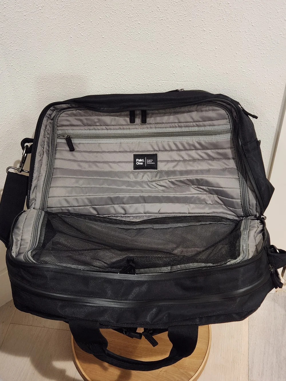 Pakt. One NEW Men's Black Duffel Bag with Padded Shoulder Strap